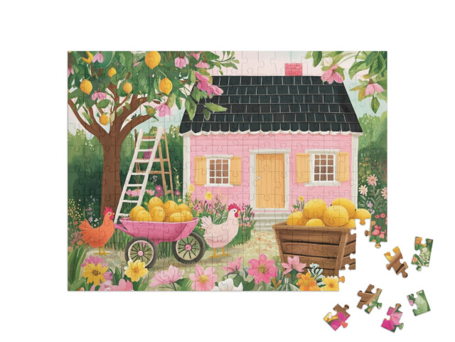 Puzzle de 200 pièces « Pluie de citron et bonheur à la maison de campagne »