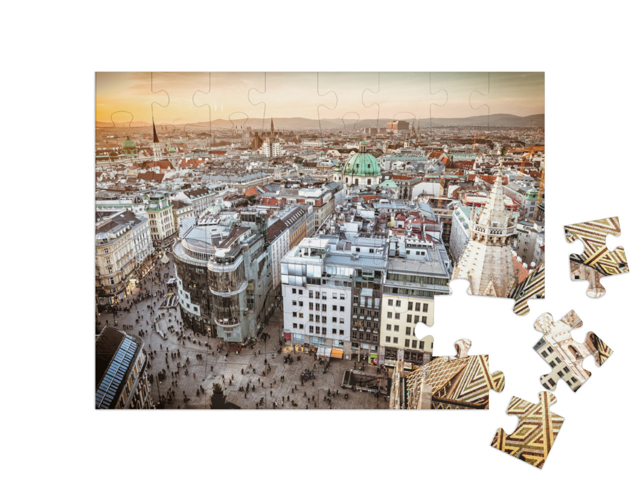 Puzzle de 48 pièces « Vienne au coucher du soleil, Autriche »
