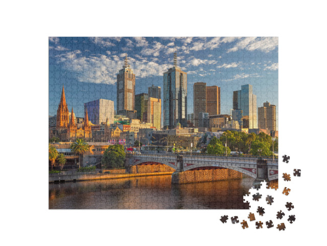 Puzzle de 1000 pièces « L'horizon de Melbourne au lever du soleil »