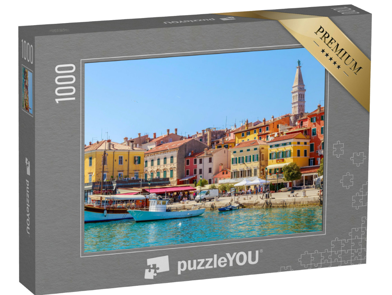 Puzzle de 1000 pièces « Rovinj coloré avec port, Istrie, Croatie »