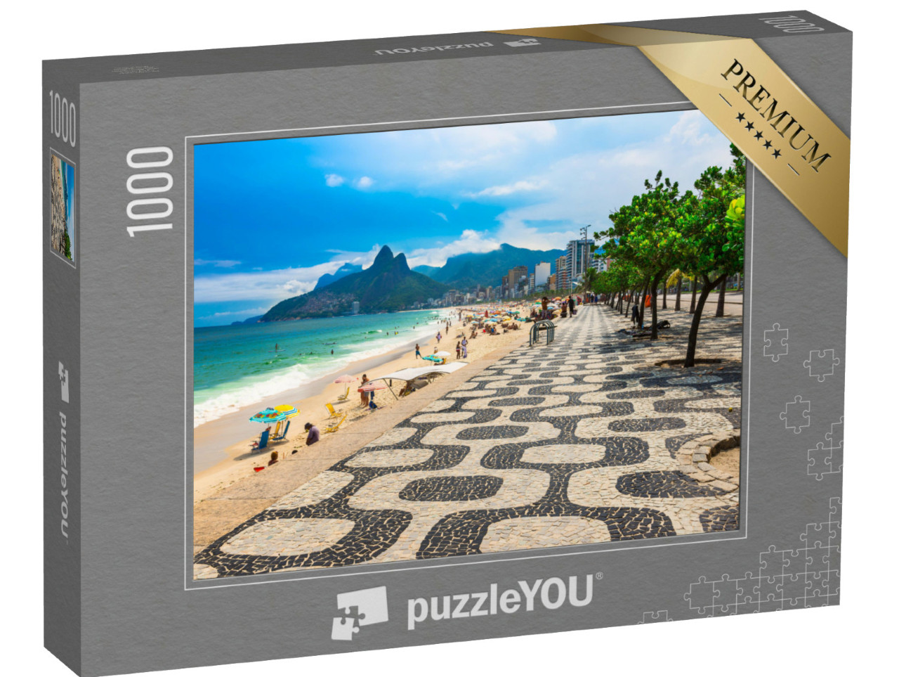 Puzzle de 1000 pièces « Ipanema : plage avec mosaïque, Rio de Janeiro »