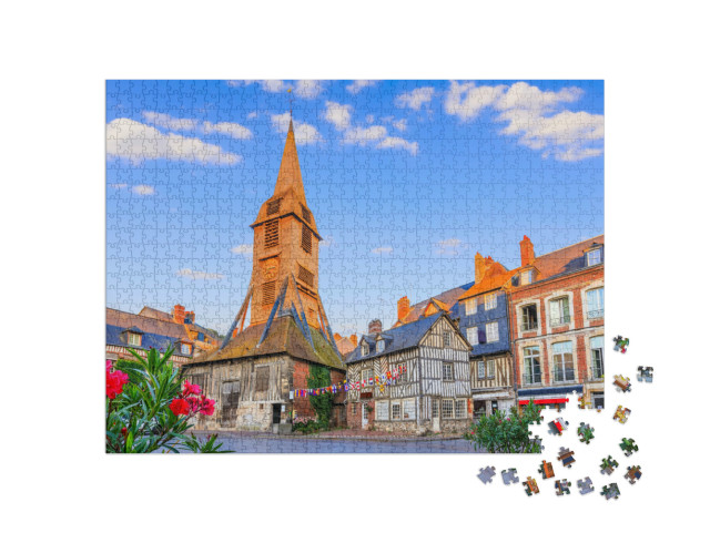 Puzzle de 1000 pièces « Honfleur, France. Clocher de l'église Sainte-Catherine. »