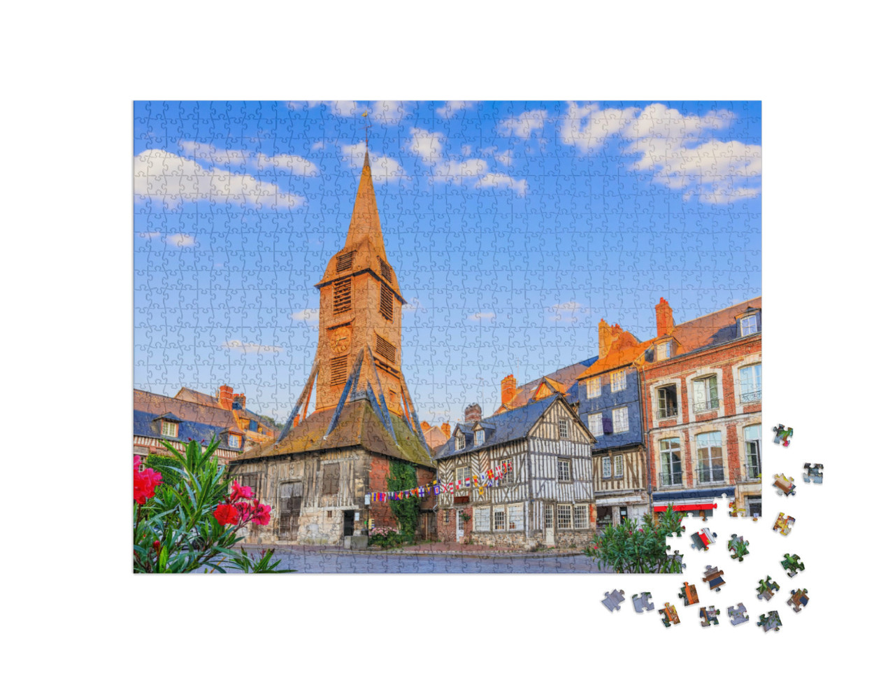 Puzzle de 1000 pièces « Honfleur, France. Clocher de l'église Sainte-Catherine. »