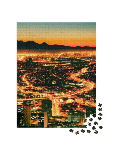 Puzzle de 1000 pièces « Vue nocturne de Cape Town depuis Signal Hill »