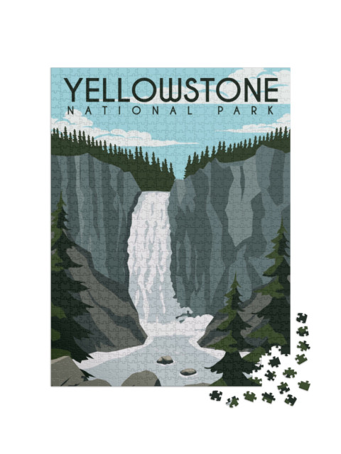 Puzzle de 1000 pièces « Illustration vectorielle : Parc national de Yellowstone »