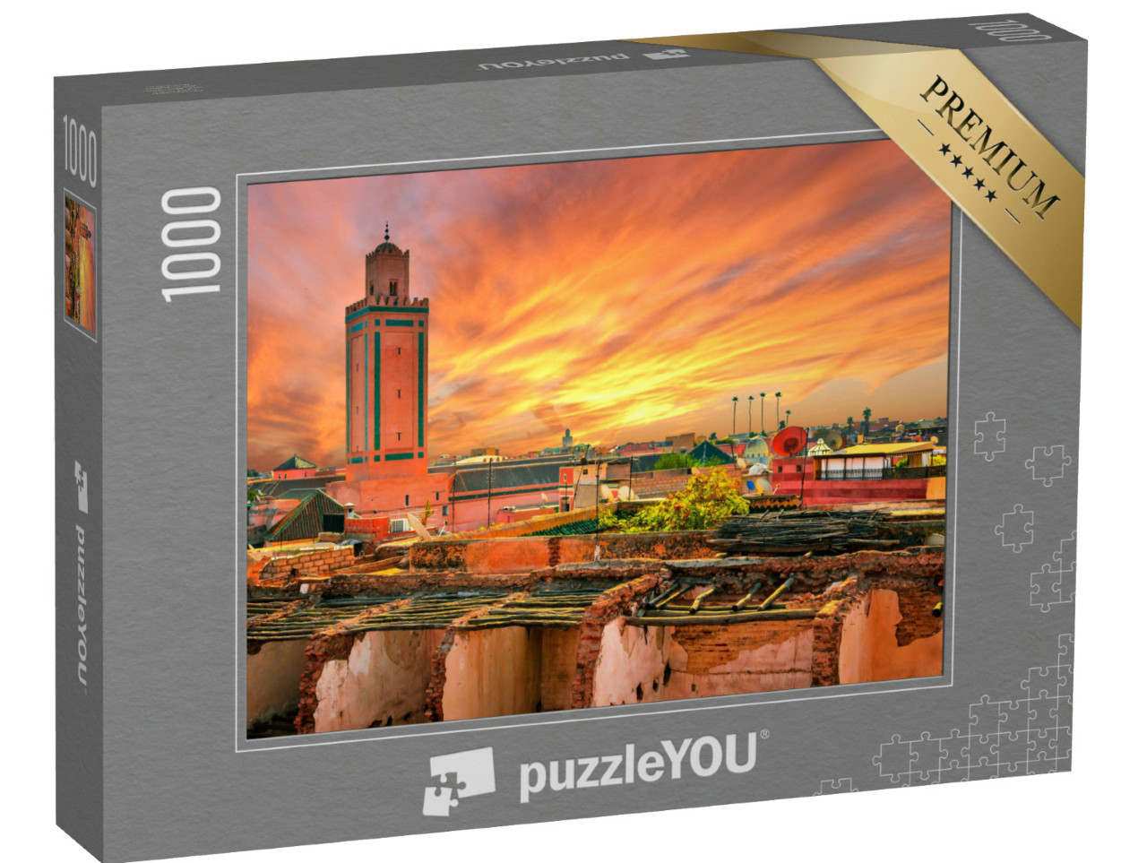 Puzzle de 1000 pièces « Coucher de soleil sur Marrakech, Maroc »