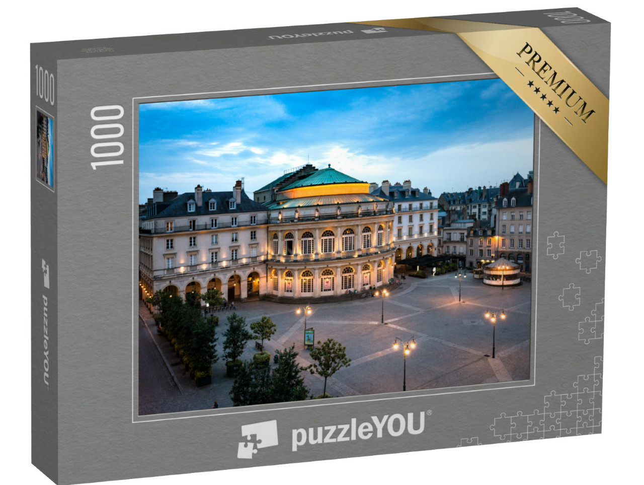 Puzzle de 1000 pièces « Belle vue sur la place devant l'Opéra de Rennes, Bretagne, France. »