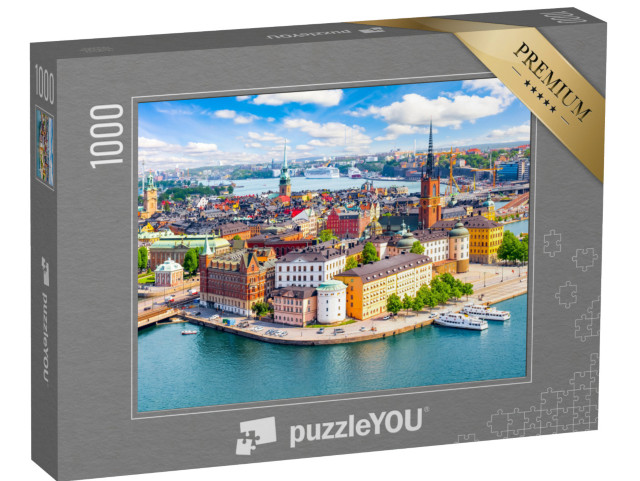 Puzzle de 1000 pièces « Vue sur la vieille ville de Stockholm, Suède »