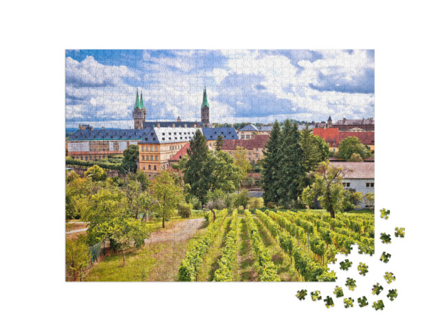 Puzzle de 1000 pièces « Bamberg avec les vignobles du Michaelsberg, Allemagne »
