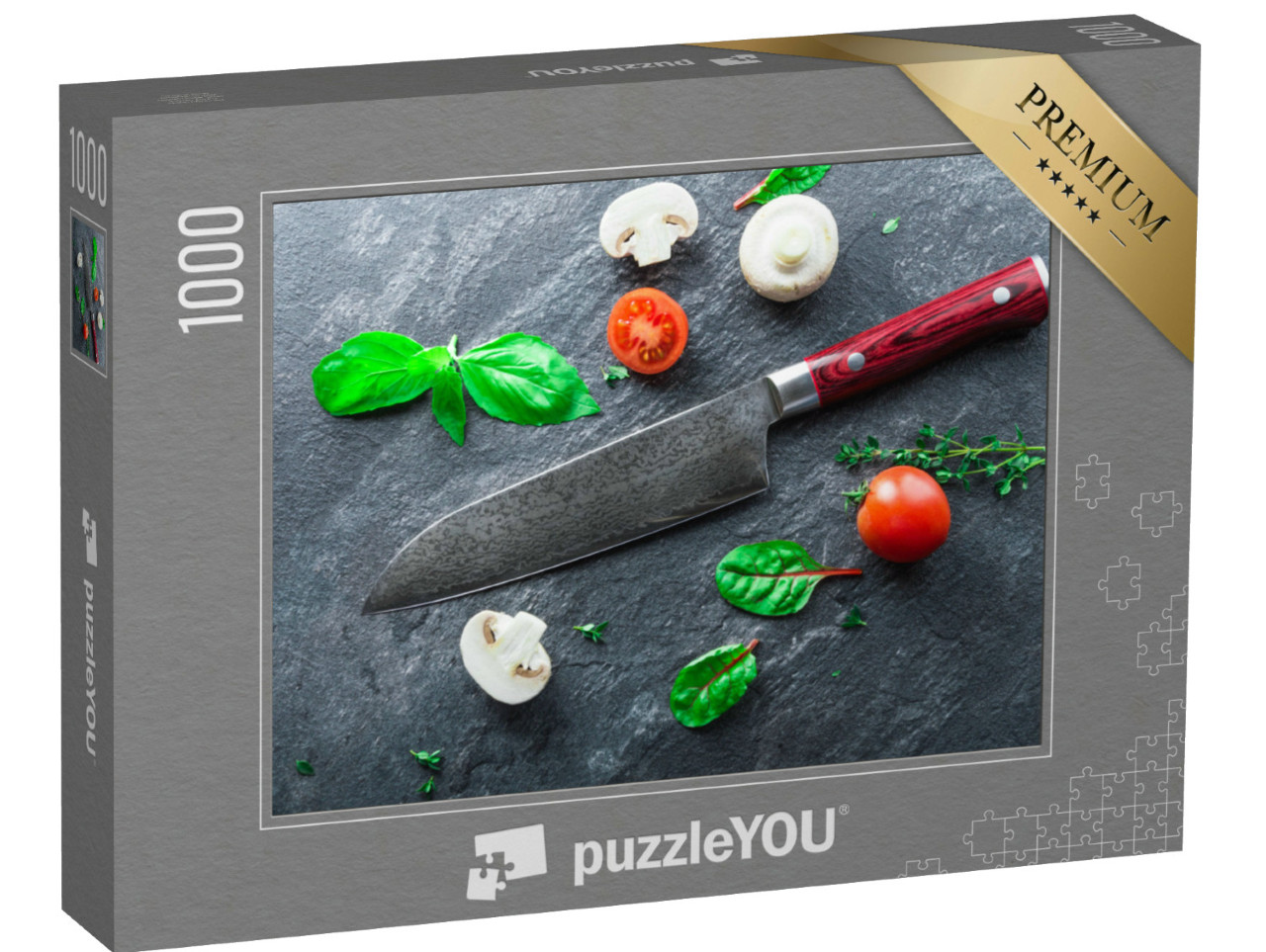 Puzzle de 1000 pièces « Couteau japonais en acier damassé »