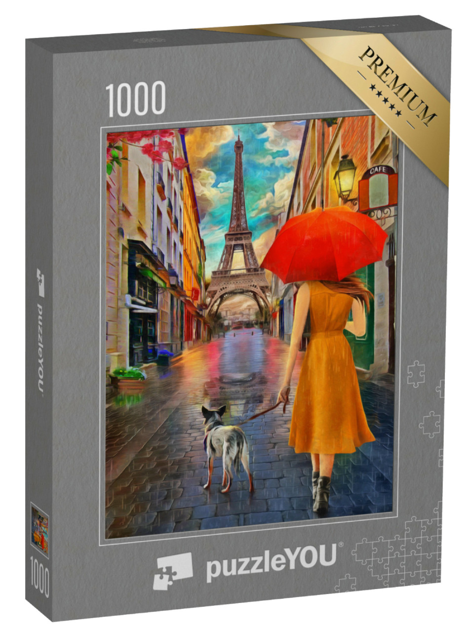 Puzzle de 1000 pièces « Peinture à l'huile : Jour de pluie à Paris »