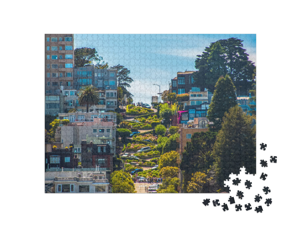 Puzzle de 1000 pièces « Célèbre Lombard Street, San Francisco, Californie, États-Unis »