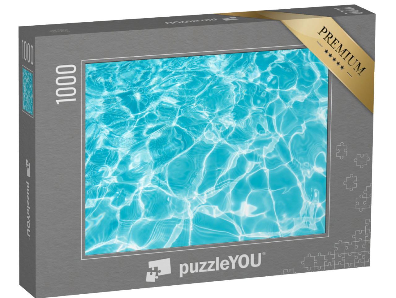 Puzzle de 1000 pièces « Eau ruisselante dans la piscine avec réflexion du soleil »