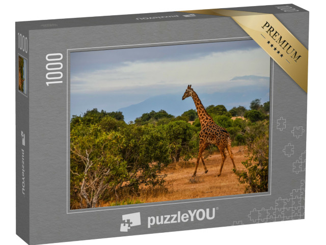 Puzzle de 1000 pièces « Girafe au milieu de la savane kényane »