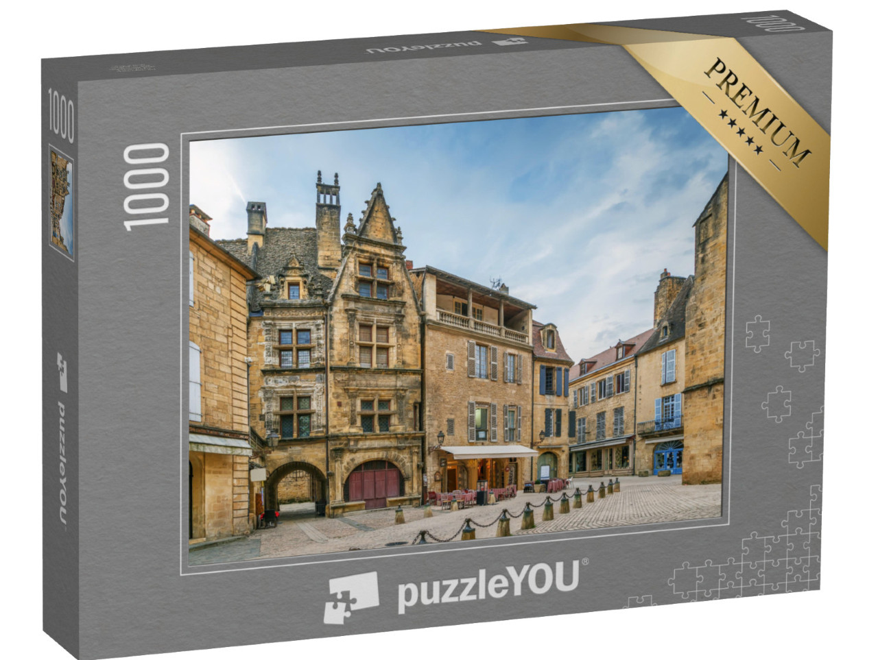 Puzzle de 1000 pièces « Place du centre historique de Sarlat-la-Caneda, département de la Dordogne, France »