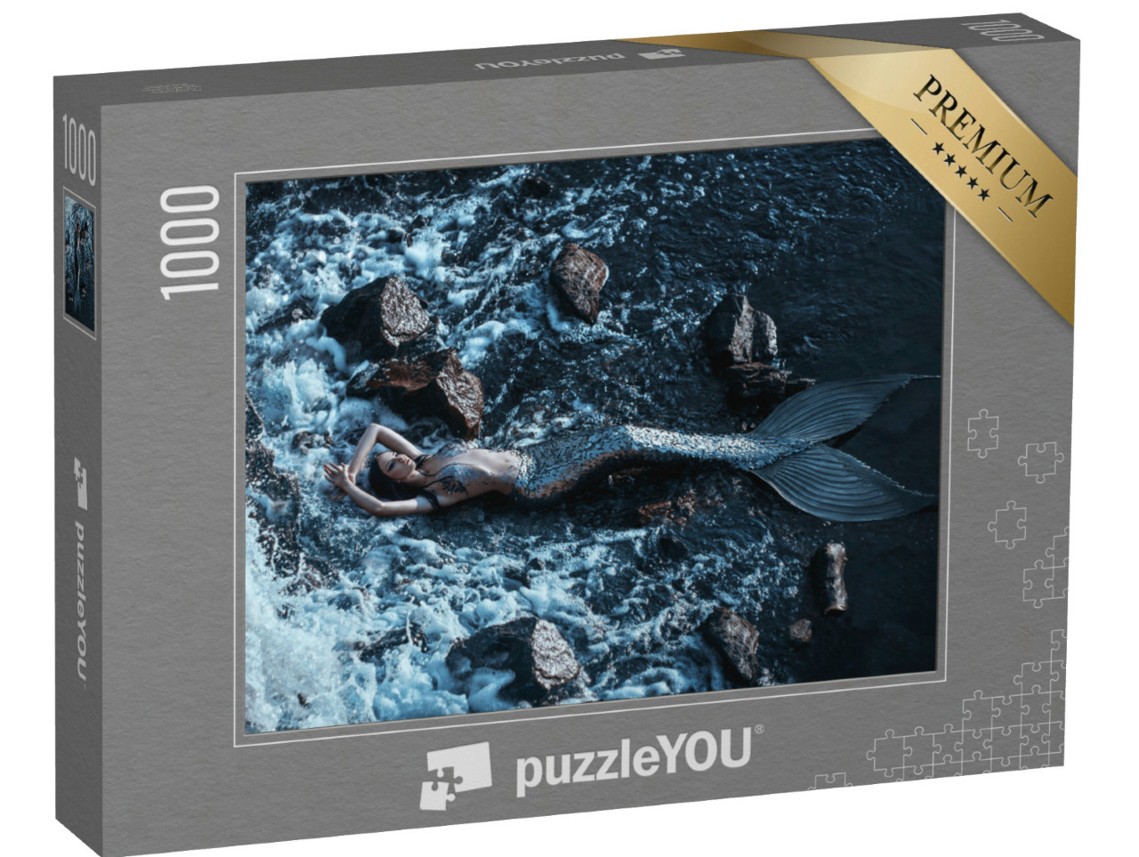 Puzzle de 1000 pièces « Sirène argentée rêvant sur le rivage »
