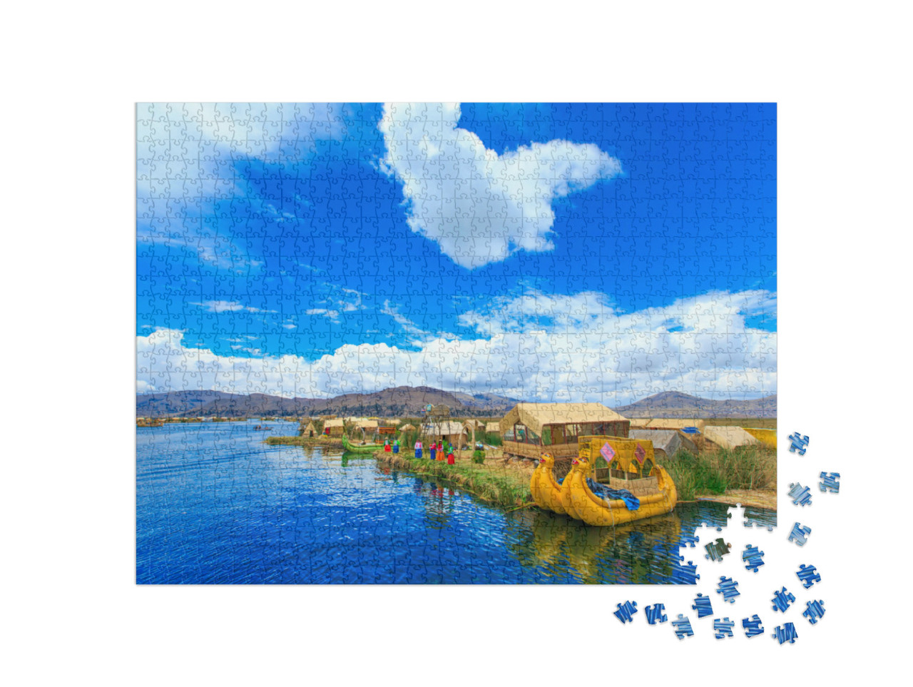 Puzzle de 1000 pièces « Bateau Totora sur le lac Titicaca près de Puno, Pérou »