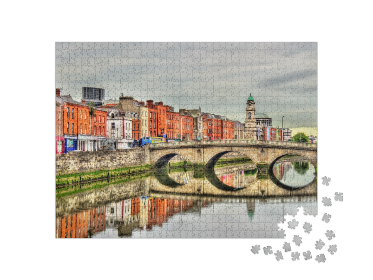 Puzzle de 1000 pièces « Vue sur le pont Mellows à Dublin, Irlande »