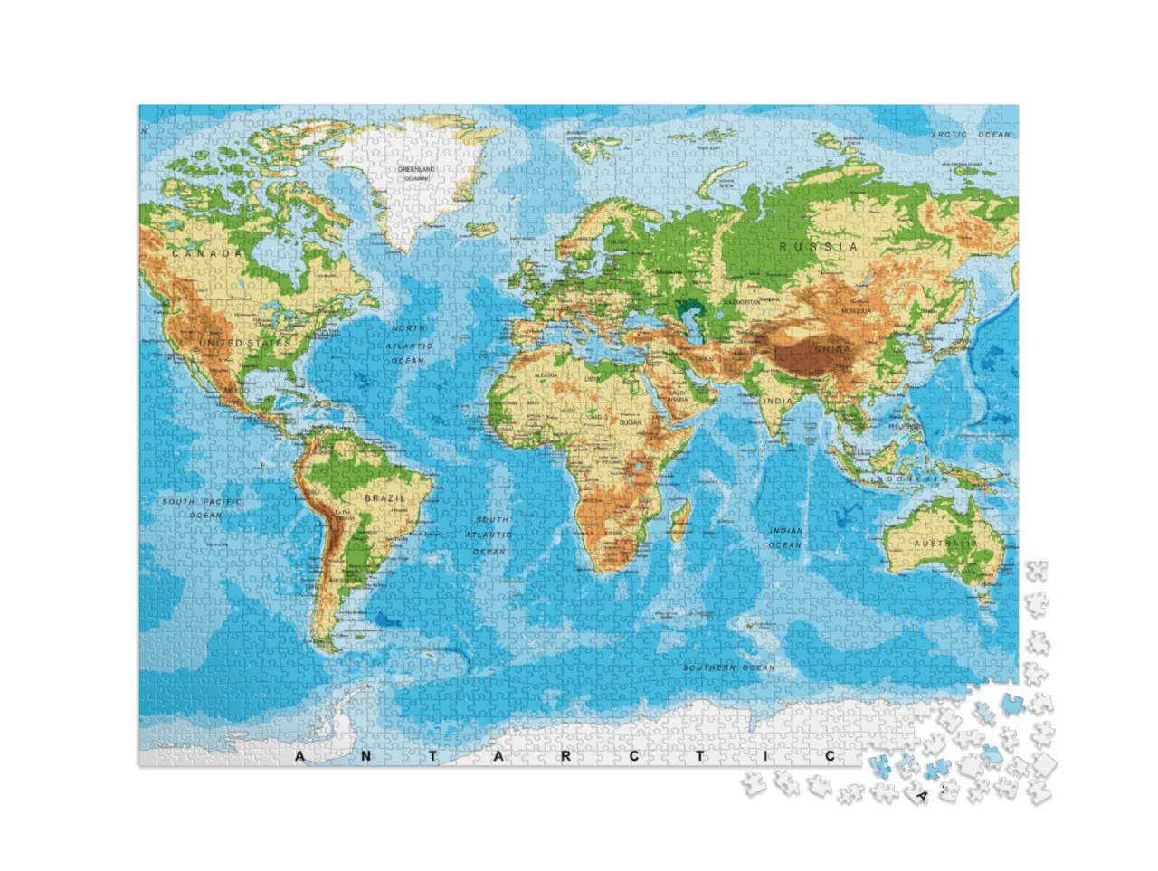 Puzzle de 2000 pièces « Carte du monde physique »