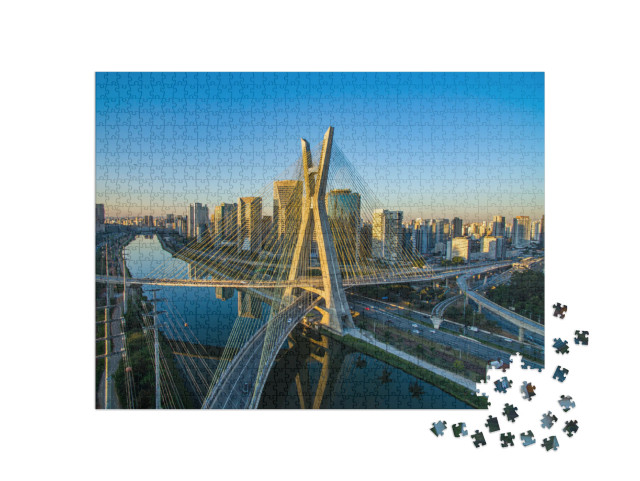 Puzzle de 1000 pièces « Pont suspendu de São Paulo, Brésil »