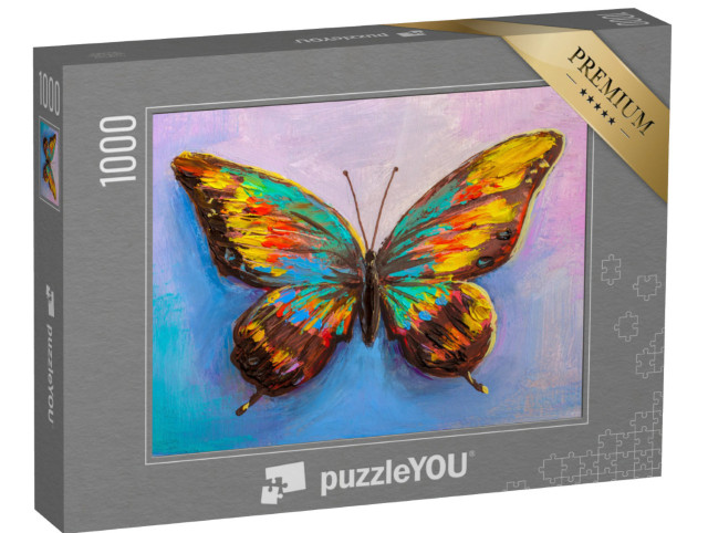 Puzzle de 1000 pièces « Peinture à l'huile, beau papillon »