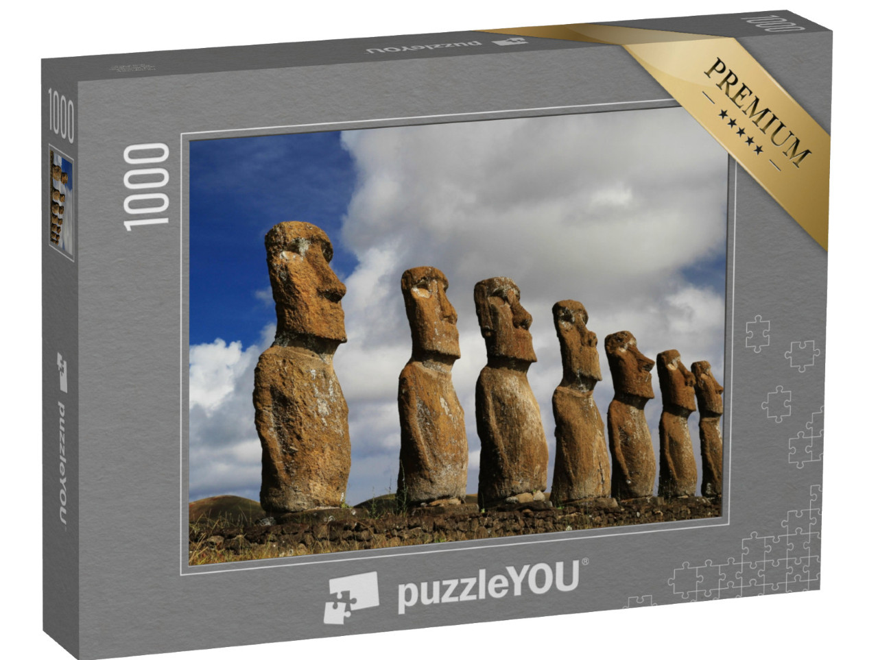 Puzzle de 1000 pièces « Ahu Akivi Moai, célèbres statues de pierre de l'île de Pâques »