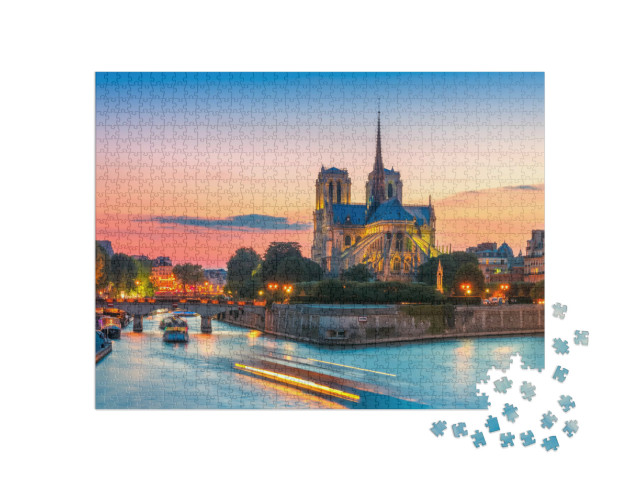 Puzzle de 1000 pièces « Vue pittoresque de la cathédrale Notre-Dame de Paris, France »