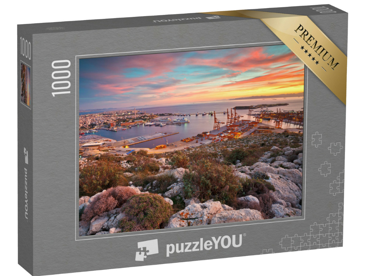 Puzzle de 1000 pièces « Vue sur le port du Pirée à Athènes, Grèce »