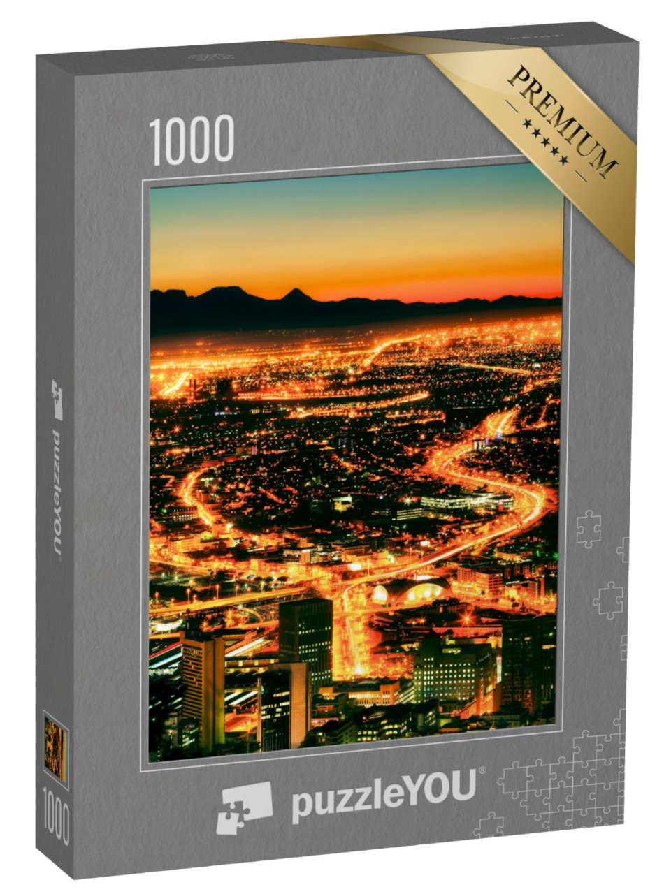 Puzzle de 1000 pièces « Vue nocturne de Cape Town depuis Signal Hill »