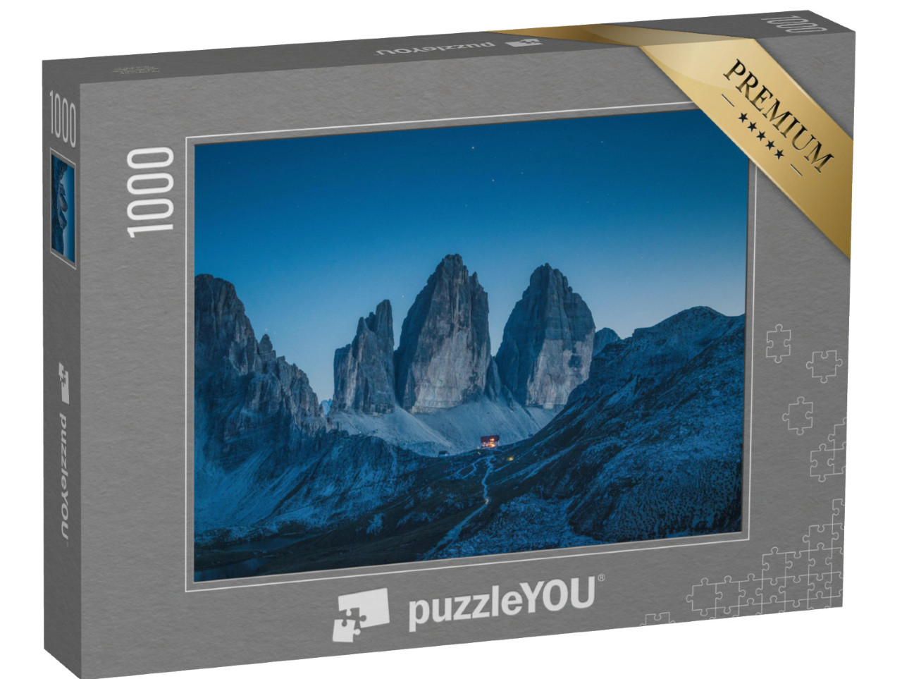 Puzzle de 1000 pièces « Belle vue sur les célèbres Trois Cimets, Tyrol du Sud, Italie »