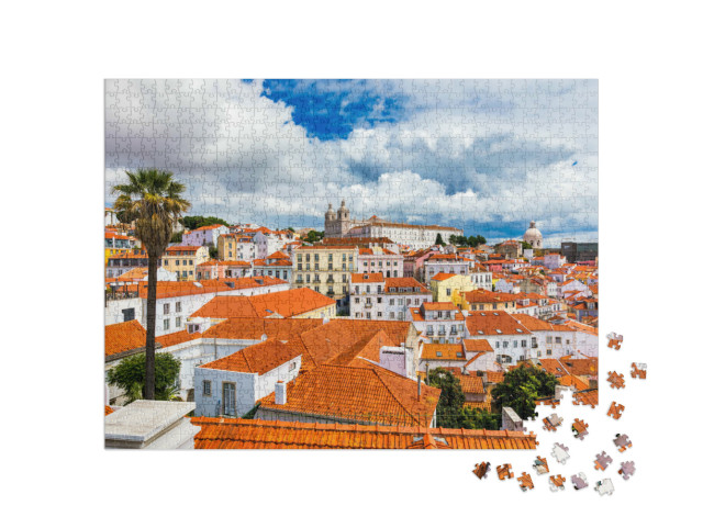 Puzzle de 1000 pièces « Skyline de Lisbonne, quartier d'Alfama, Portugal »