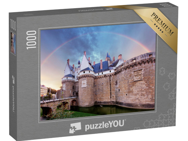 Puzzle de 1000 pièces « Château des Ducs de Bretagne avec arc-en-ciel, Nantes - France »