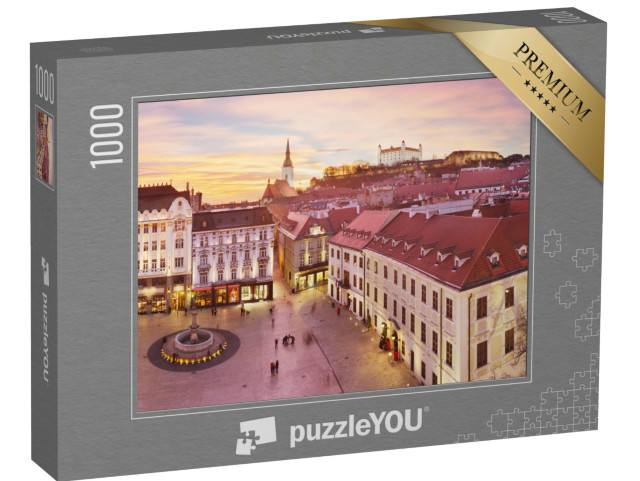 Puzzle de 1000 pièces « Vue panoramique de Bratislava au coucher du soleil »