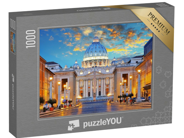 Puzzle de 1000 pièces « Basilique Saint-Pierre, Via della Conciliazione, Rome »