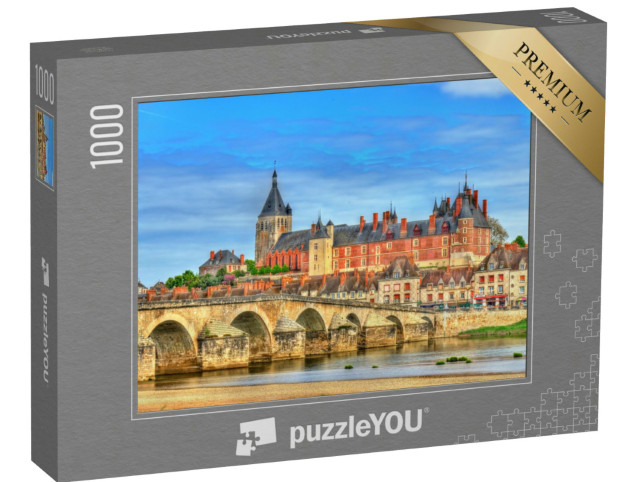 Puzzle de 1000 pièces « Vue de Gien avec le château et le vieux pont sur la Loire - France, Loiret »