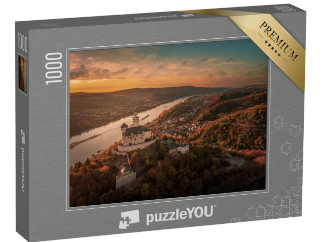 Puzzle de 1000 pièces « Vallée du Rhin moyen : le château de Marksburg en automne »