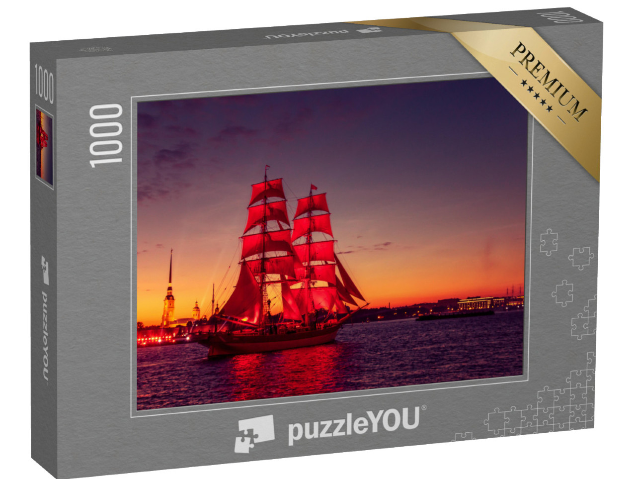 Puzzle de 1000 pièces « Bateau aux voiles écarlates, Saint-Pétersbourg »