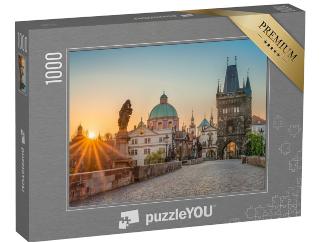 Puzzle de 1000 pièces « Lever de soleil sur le pont Charles à Prague, République tchèque »