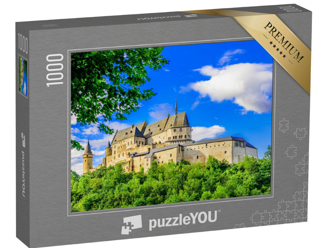 Puzzle de 1000 pièces « Château de Vianden et ville de Vianden, Luxembourg »