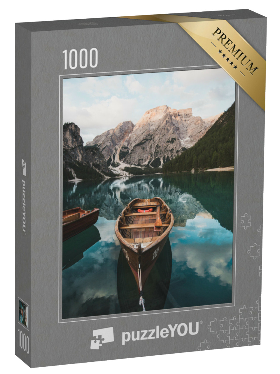 Puzzle de 1000 pièces « Le lac Prags Wildsee en Italie »