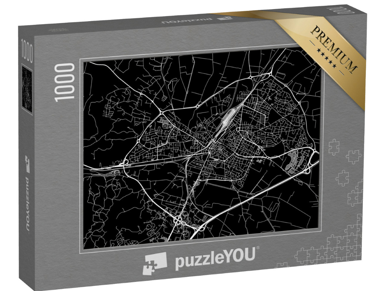 Puzzle de 1000 pièces « Plan de ville vectoriel de Narbonne en France »