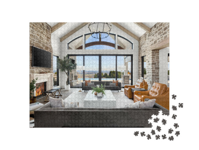 Puzzle de 1000 pièces « Salon luxueux avec vue magnifique »