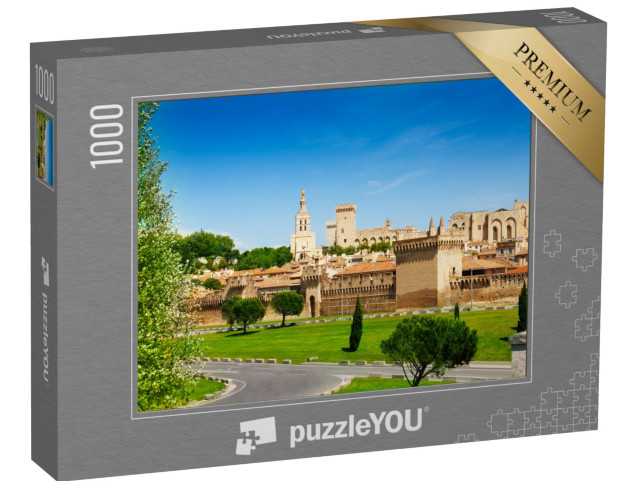 Puzzle de 1000 pièces « Vieille ville d'Avignon derrière les remparts de la ville en Provence, France »