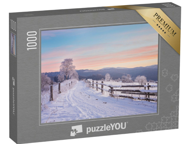 Puzzle de 1000 pièces « Fantastique paysage hivernal en soirée »
