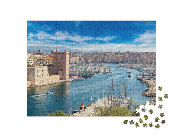 Puzzle de 1000 pièces « Château Saint Jean et cathédrale de la Major, Marseille, France »