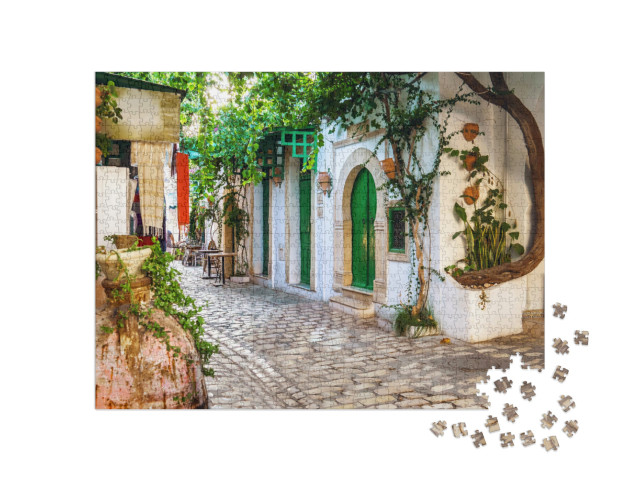 Puzzle de 1000 pièces « Vieille ruelle de la médina de Mahdia, Tunisie »