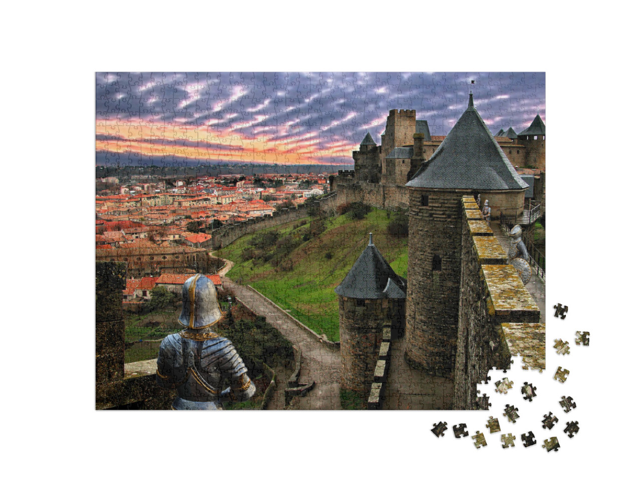 Puzzle de 1000 pièces « Carcassonne est une ville fortifiée française située dans le département de l'Aude. »