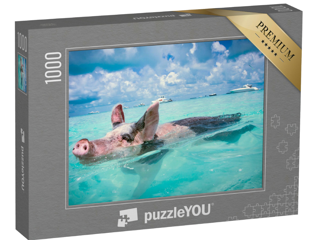 Puzzle de 1000 pièces « Les cochons flottants des Bahamas »