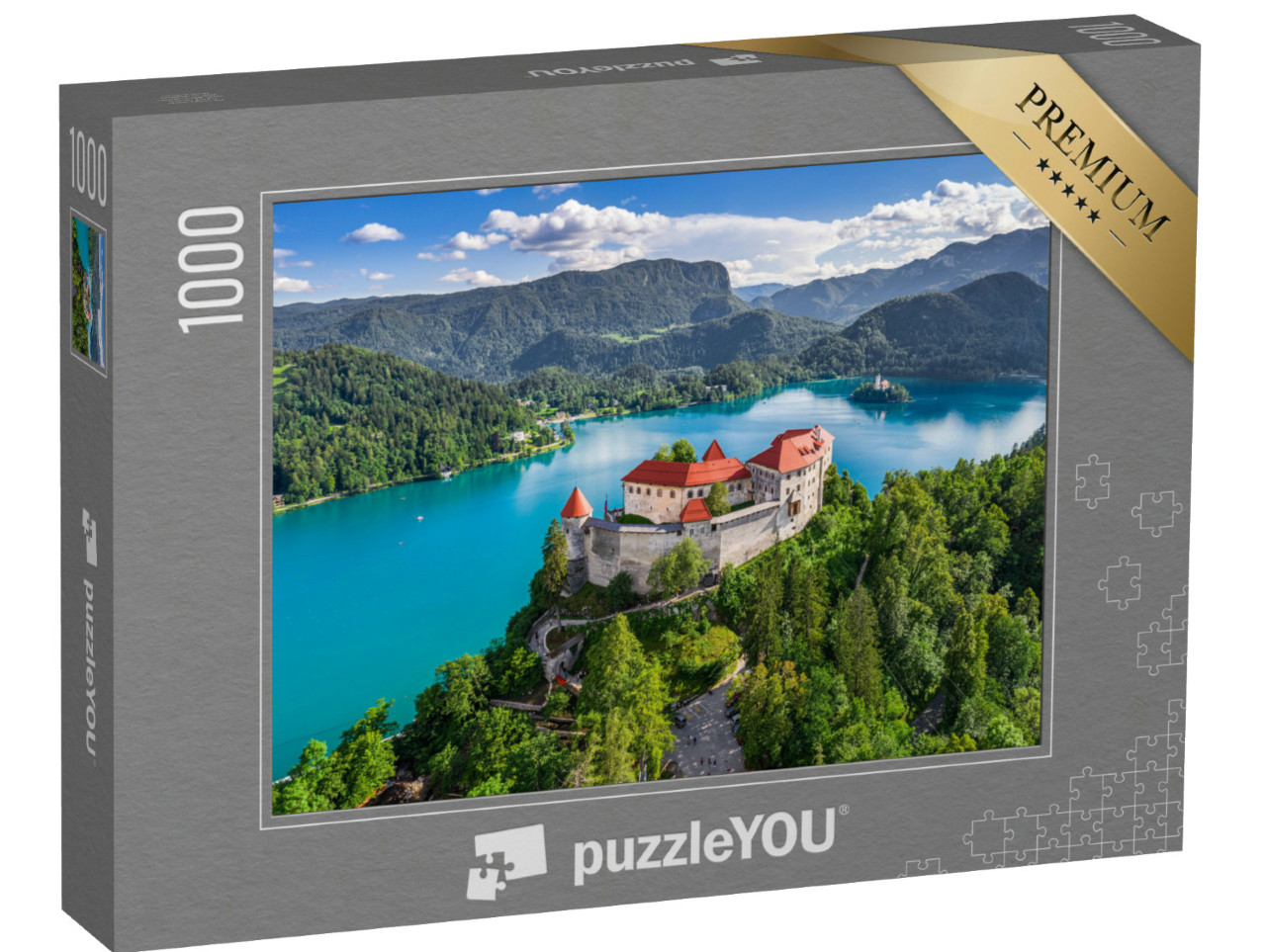 Puzzle de 1000 pièces « Château de Bled et lac de Bled, Slovénie »