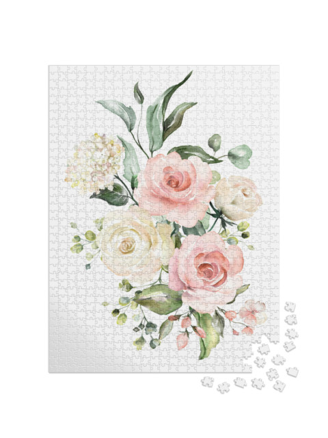 Puzzle de 1000 pièces « Illustration florale à l'aquarelle »